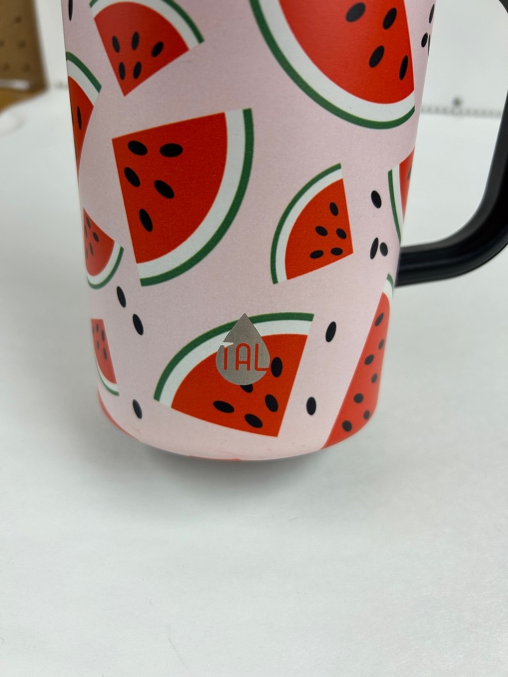 Insulated Watermelon Travel Mug with Handle - Pink - Picture 2 of 4
